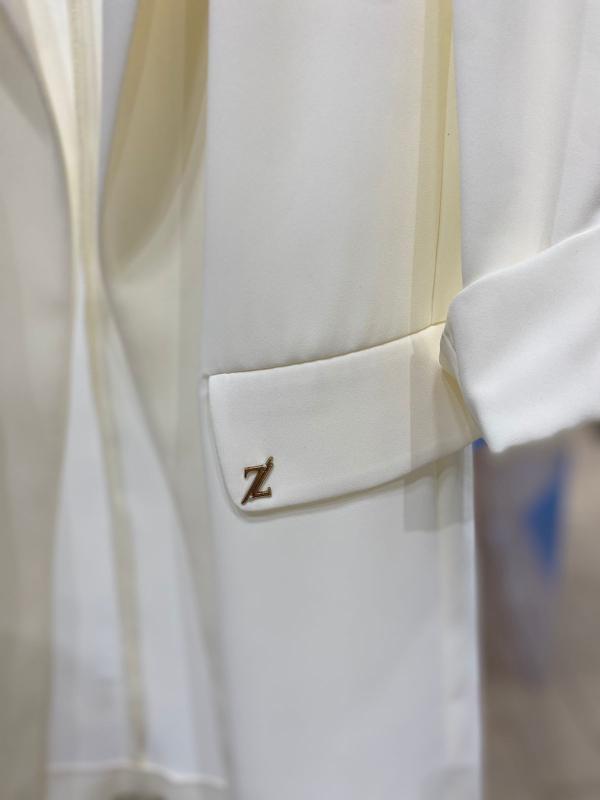 Veste beige à double boutonnage avec poches C-0145