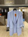 Veste beige à double boutonnage avec poches C-0145