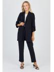 Veste beige à double boutonnage avec poches C-0145