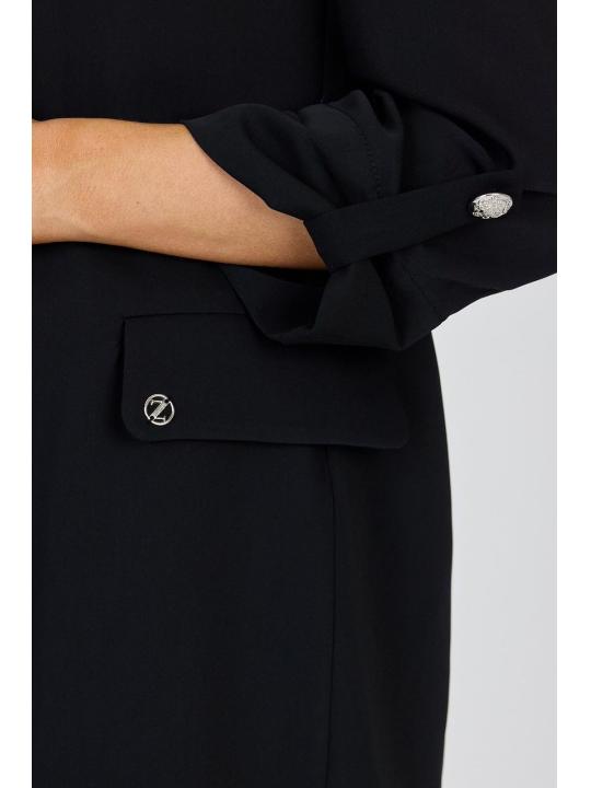 Veste beige à double boutonnage avec poches C-0145