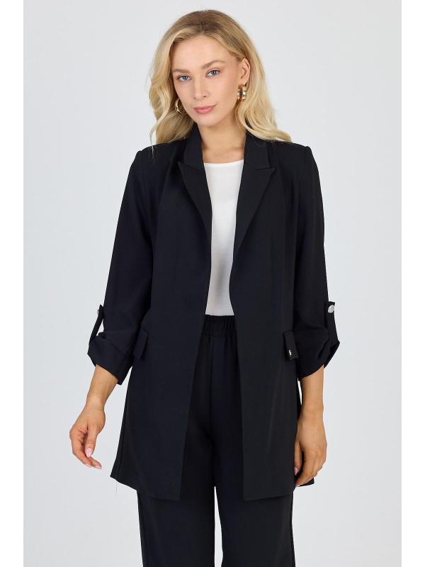 Veste beige à double boutonnage avec poches C-0145