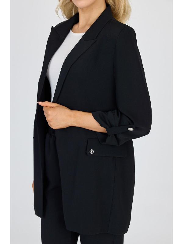 Veste beige à double boutonnage avec poches C-0145