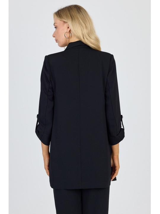 Veste beige à double boutonnage avec poches C-0145