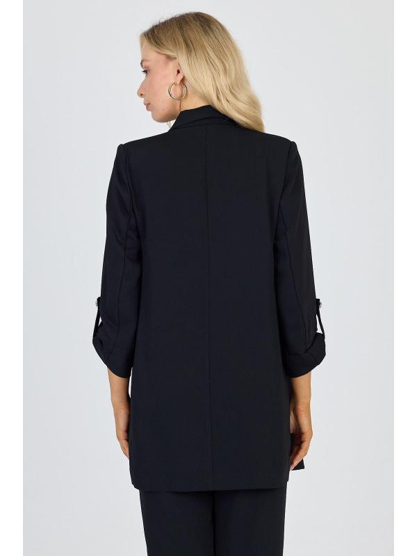 Veste beige à double boutonnage avec poches C-0145