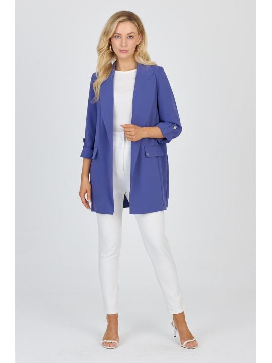 Veste beige à double boutonnage avec poches C-0145