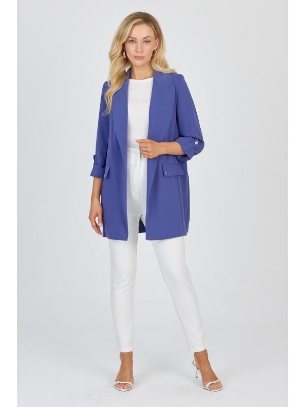 Veste beige à double boutonnage avec poches C-0145