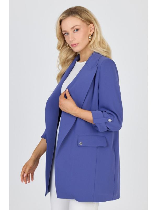 Veste beige à double boutonnage avec poches C-0145