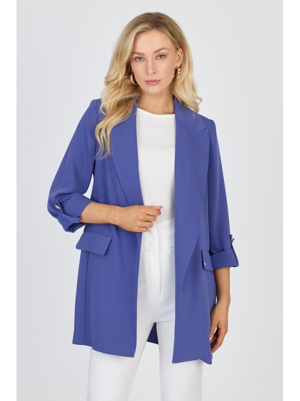Veste beige à double boutonnage avec poches C-0145