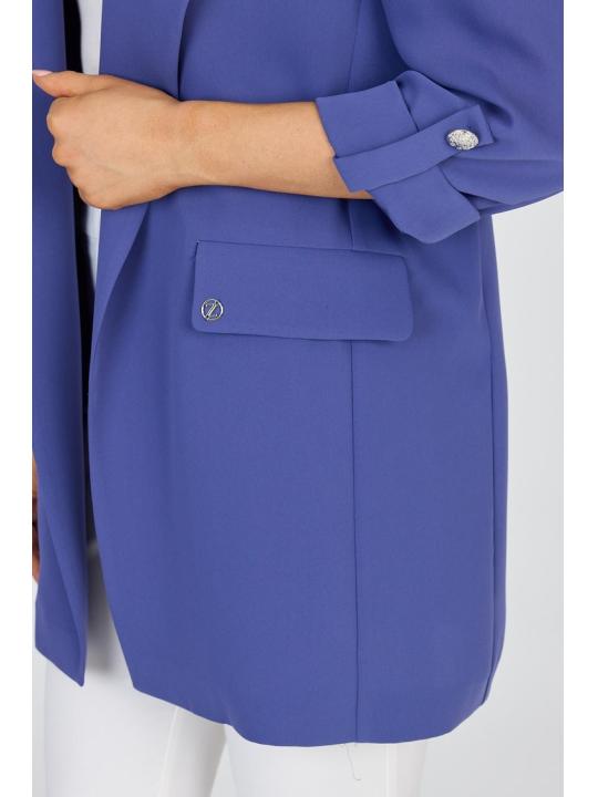 Veste beige à double boutonnage avec poches C-0145