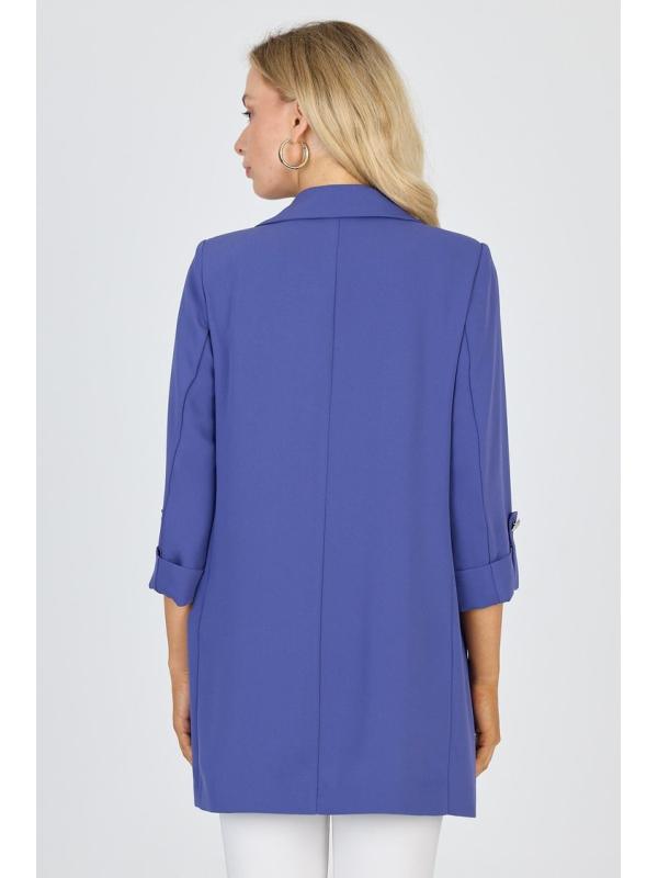 Veste beige à double boutonnage avec poches C-0145