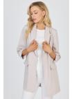 Veste beige à double boutonnage avec poches C-0145