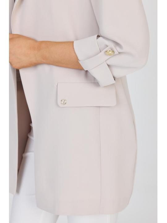 Veste beige à double boutonnage avec poches C-0145