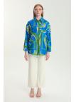 Chemise bleue à motifs G-0100