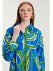 Chemise bleue à motifs G-0100