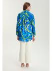 Chemise bleue à motifs G-0100
