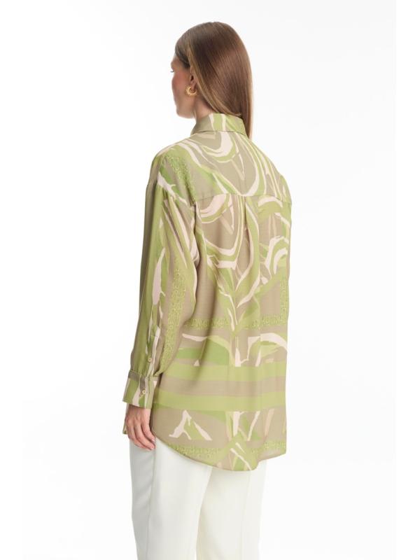 Chemise bleue à motifs G-0100