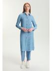 Tunique longue en denim à motifs T-1556