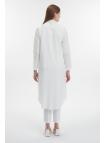 Tunique longue à col chemise avec détails de manches en dentelle T-1575