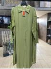 Tunique longue à col chemise avec détails de manches en dentelle T-1575