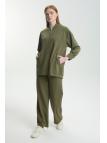 Ensemble de la pierre zippé en vert kaki détaillé Double Set TK-1456