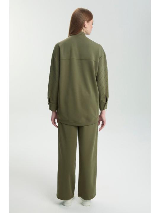 Ensemble de la pierre zippé en vert kaki détaillé Double Set TK-1456