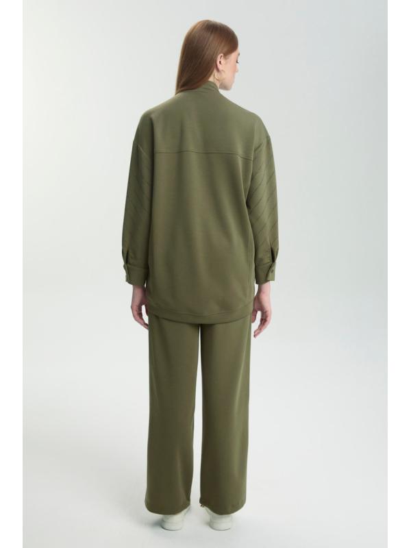 Ensemble de la pierre zippé en vert kaki détaillé Double Set TK-1456