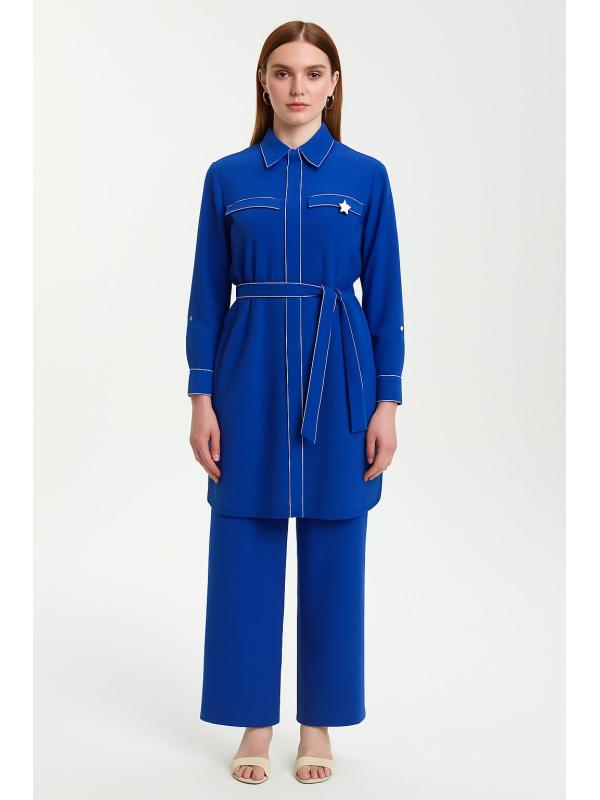 Ensemble deux pièces avec garnitures contrastées TK-1501