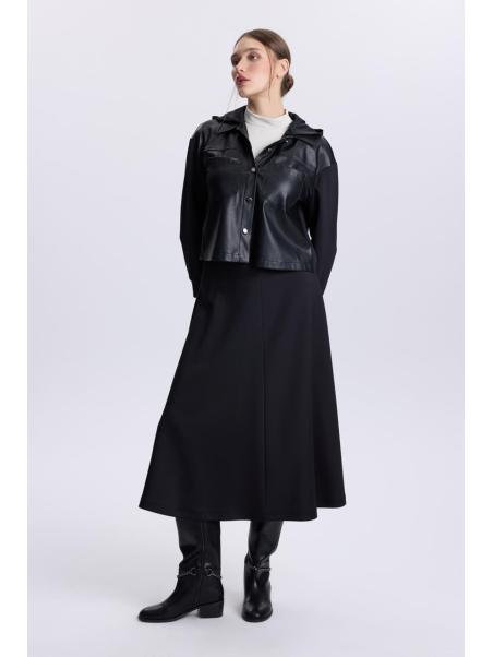Ensemble double en cuir à capuche