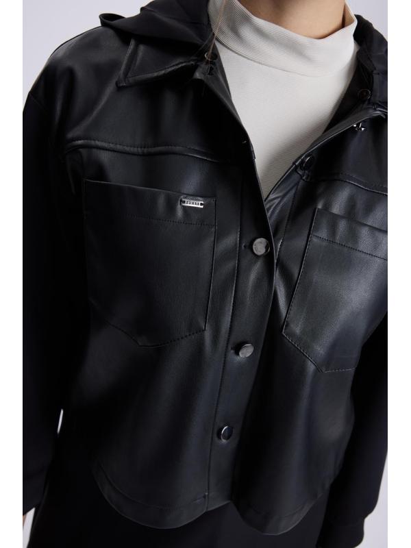 Ensemble double en cuir à capuche