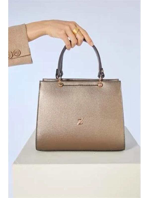 Sac à bandoulière et à manches en cuir anthracite Z0302
