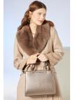 Sac à bandoulière et à manches en cuir anthracite Z0302