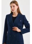 La poche à col double boutonnage Veste noire détaillée C-0024