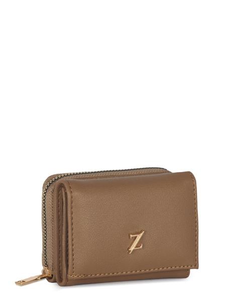 Mini portefeuille nude ZC026 avec bouton-pression et fermeture éclair
