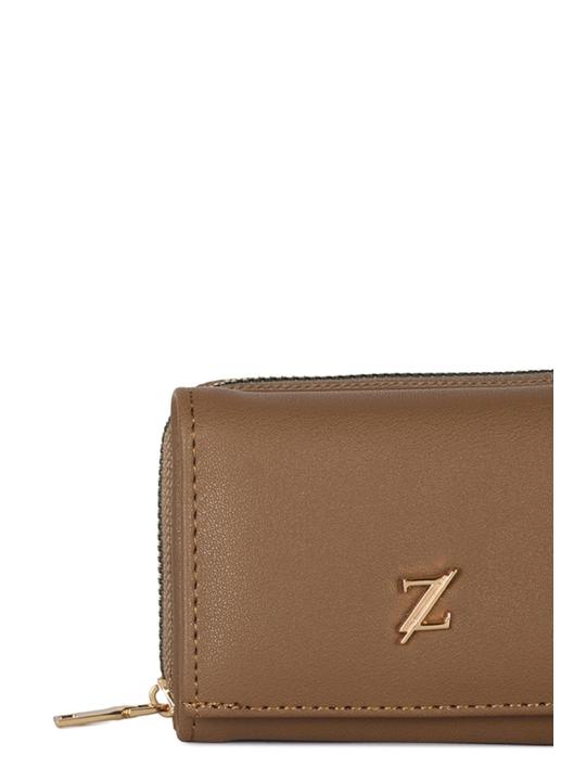 Mini portefeuille nude ZC026 avec bouton-pression et fermeture éclair