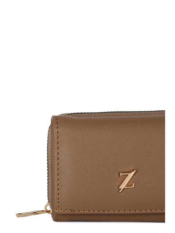Mini portefeuille nude ZC026 avec bouton-pression et fermeture éclair