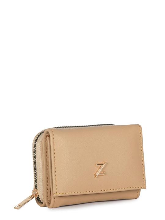 Mini portefeuille nude ZC026 avec bouton-pression et fermeture éclair