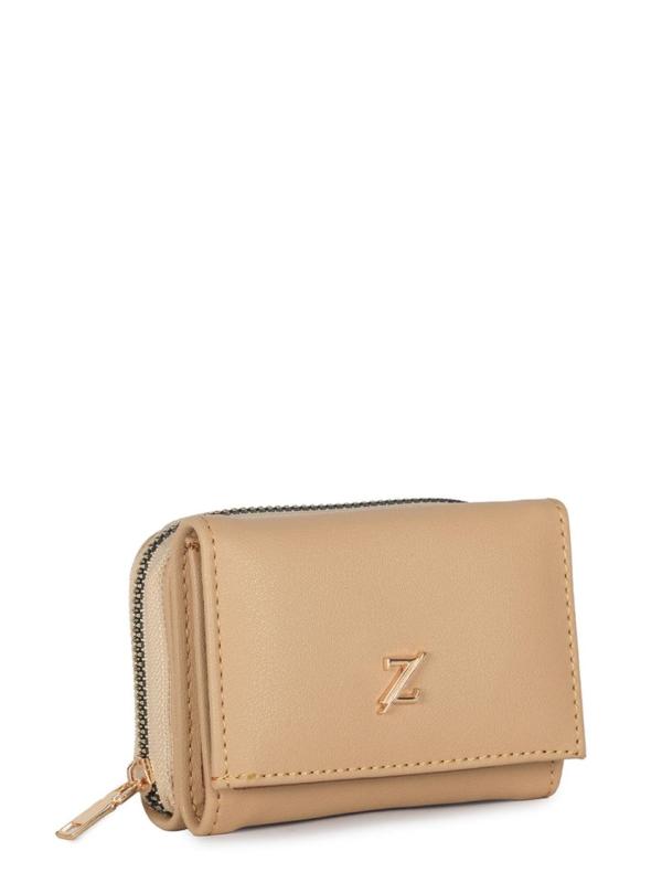 Mini portefeuille nude ZC026 avec bouton-pression et fermeture éclair