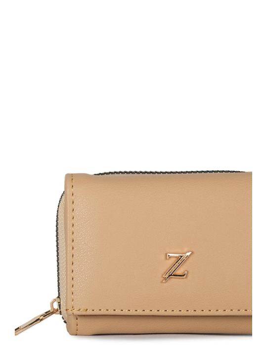 Mini portefeuille nude ZC026 avec bouton-pression et fermeture éclair