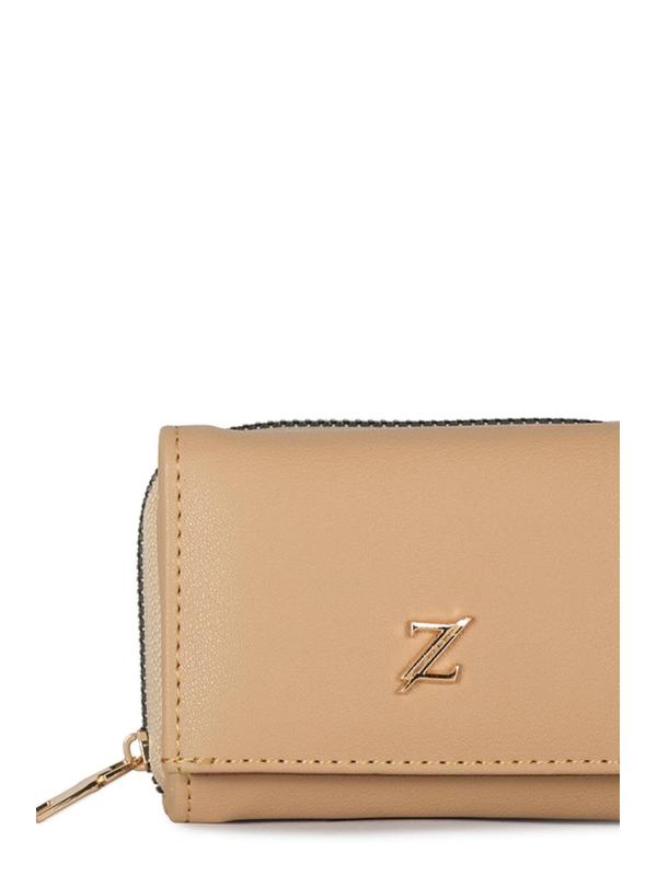 Mini portefeuille nude ZC026 avec bouton-pression et fermeture éclair