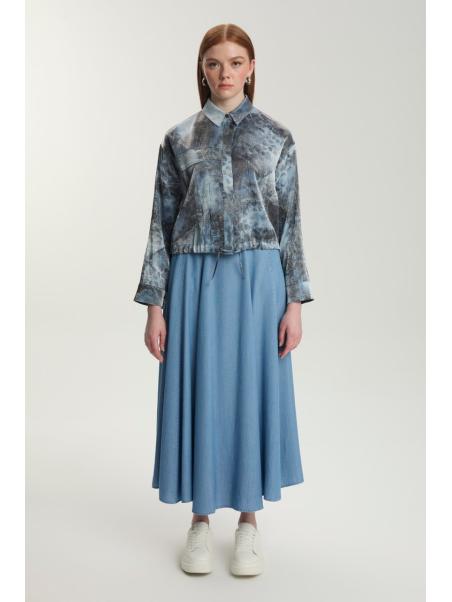 Veste et jupe à motifs Tencel Ensemble deux pièces TK-1575