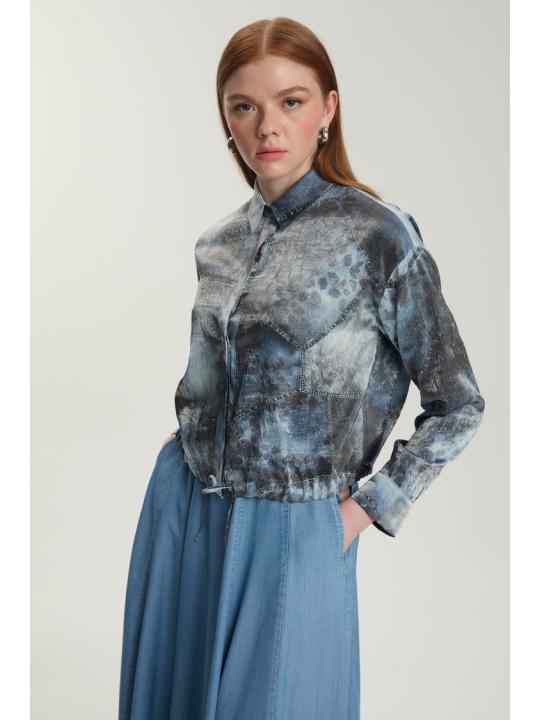 Veste et jupe à motifs Tencel Ensemble deux pièces TK-1575