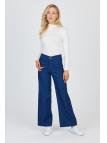 Pantalon large en denim bleu marine P-0136
