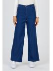 Pantalon large en denim bleu marine P-0136