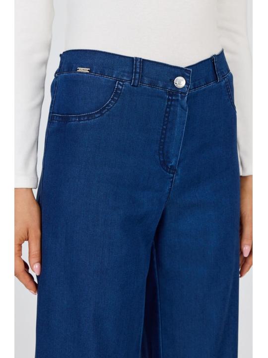 Pantalon large en denim bleu marine P-0136
