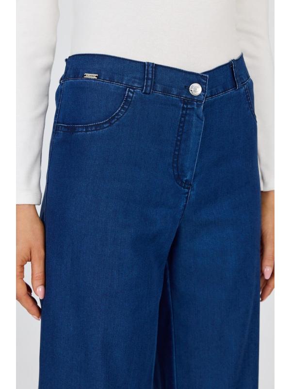 Pantalon large en denim bleu marine P-0136