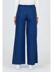Pantalon large en denim bleu marine P-0136