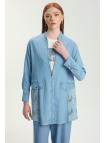 Ensemble veste en jean coupe décontractée bleu clair et t-shirt imprimé TK-1577