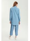 Ensemble veste en jean coupe décontractée bleu clair et t-shirt imprimé TK-1577