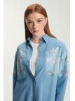 Ensemble deux pièces chemise et t-shirt à sequins TK-1545