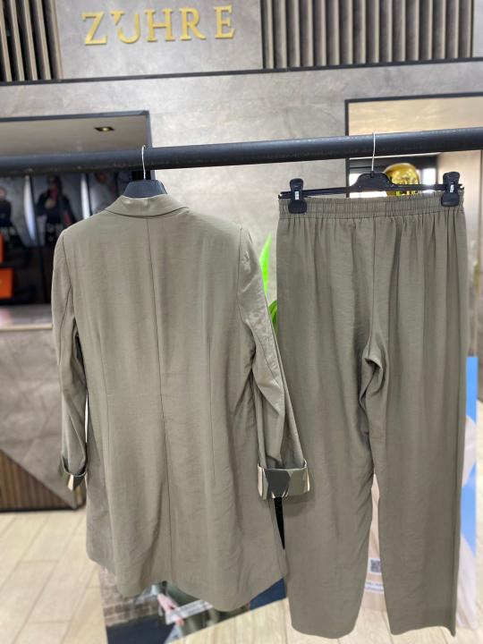 Ensemble veste et pantalon avec détail de poche TK-1103